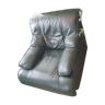 Fauteuil cuir vert anglais 1980