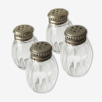 Box of 4 christophe silver salt shakers