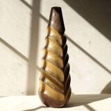 Handmade wooden African vase.