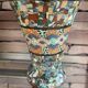 Cornet vase mosaic gerbino vallauris decor sideboard dried flowers