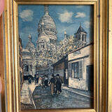 Reproduction of a painting of a walk in the city center by Maurice Trillon