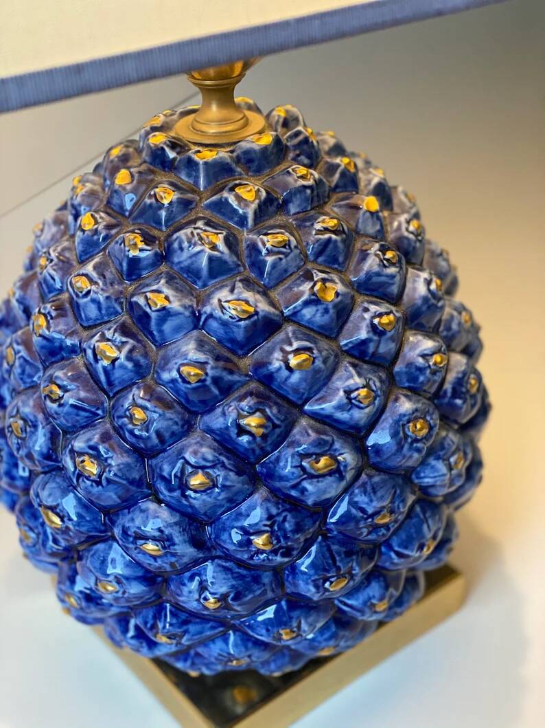 Mid-century Italian ceramic pineapple lamp