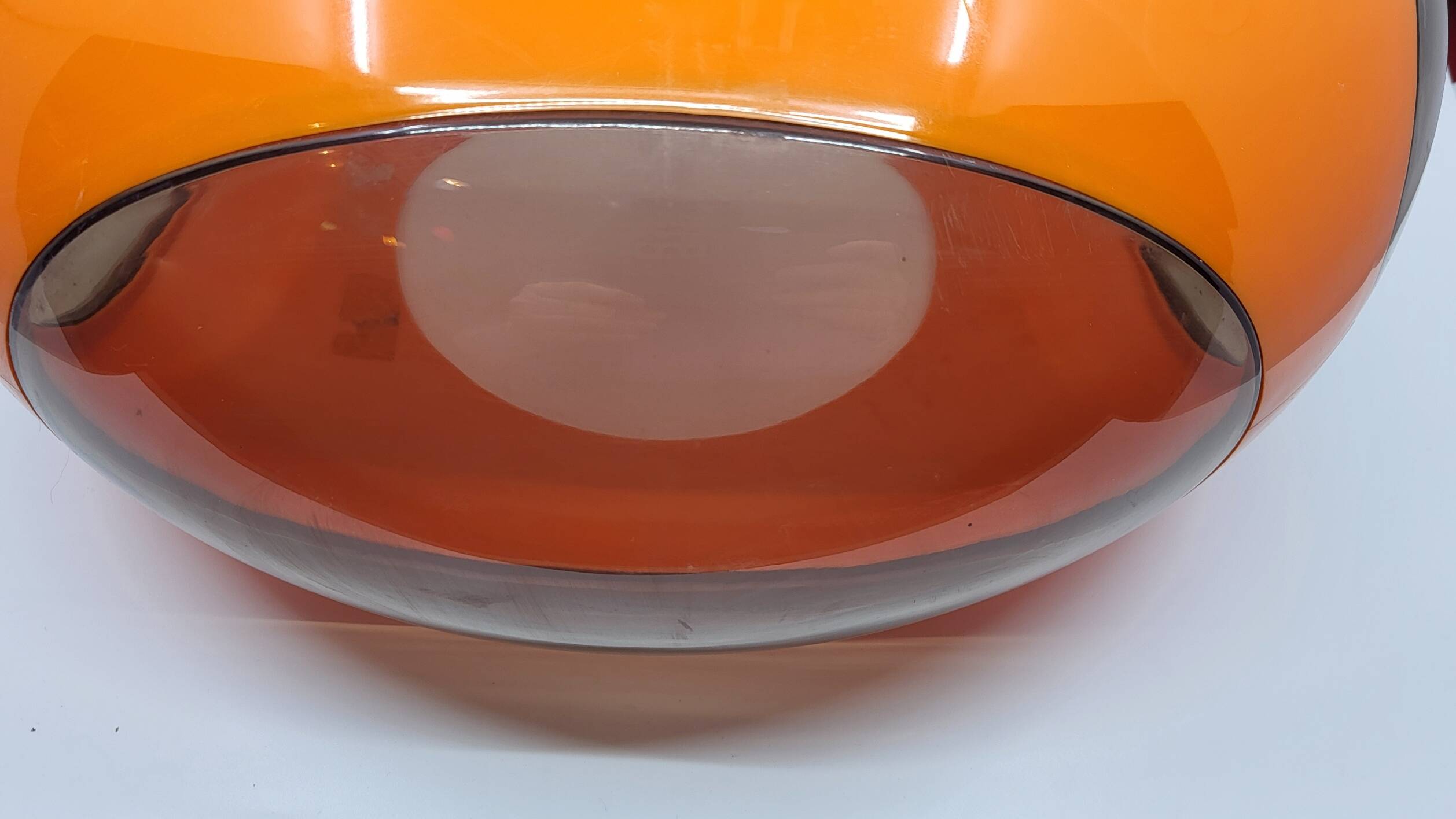 luigi colani plexiglass orange ufo space age pendant chandelier, 1970