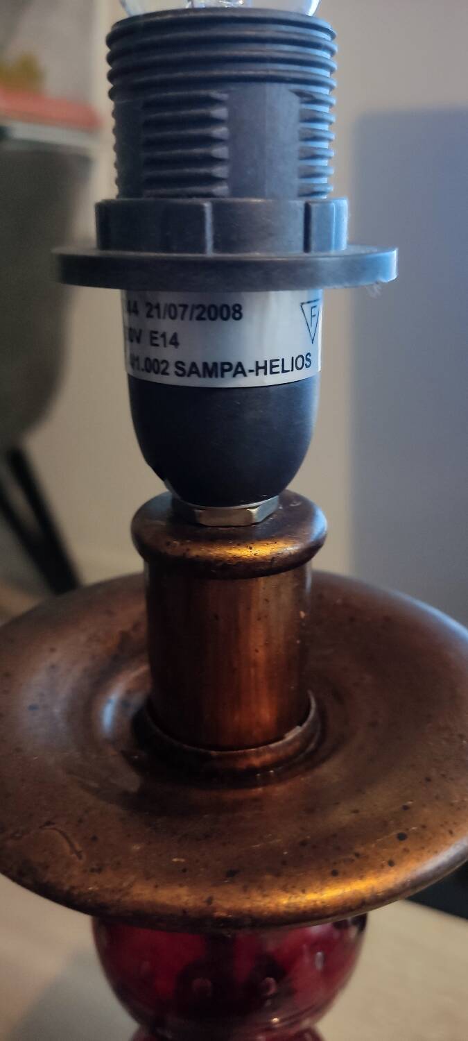 Sampa Helios lamp in red glass