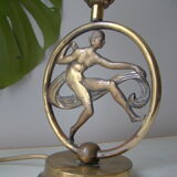 Art Deco golden brass lamp