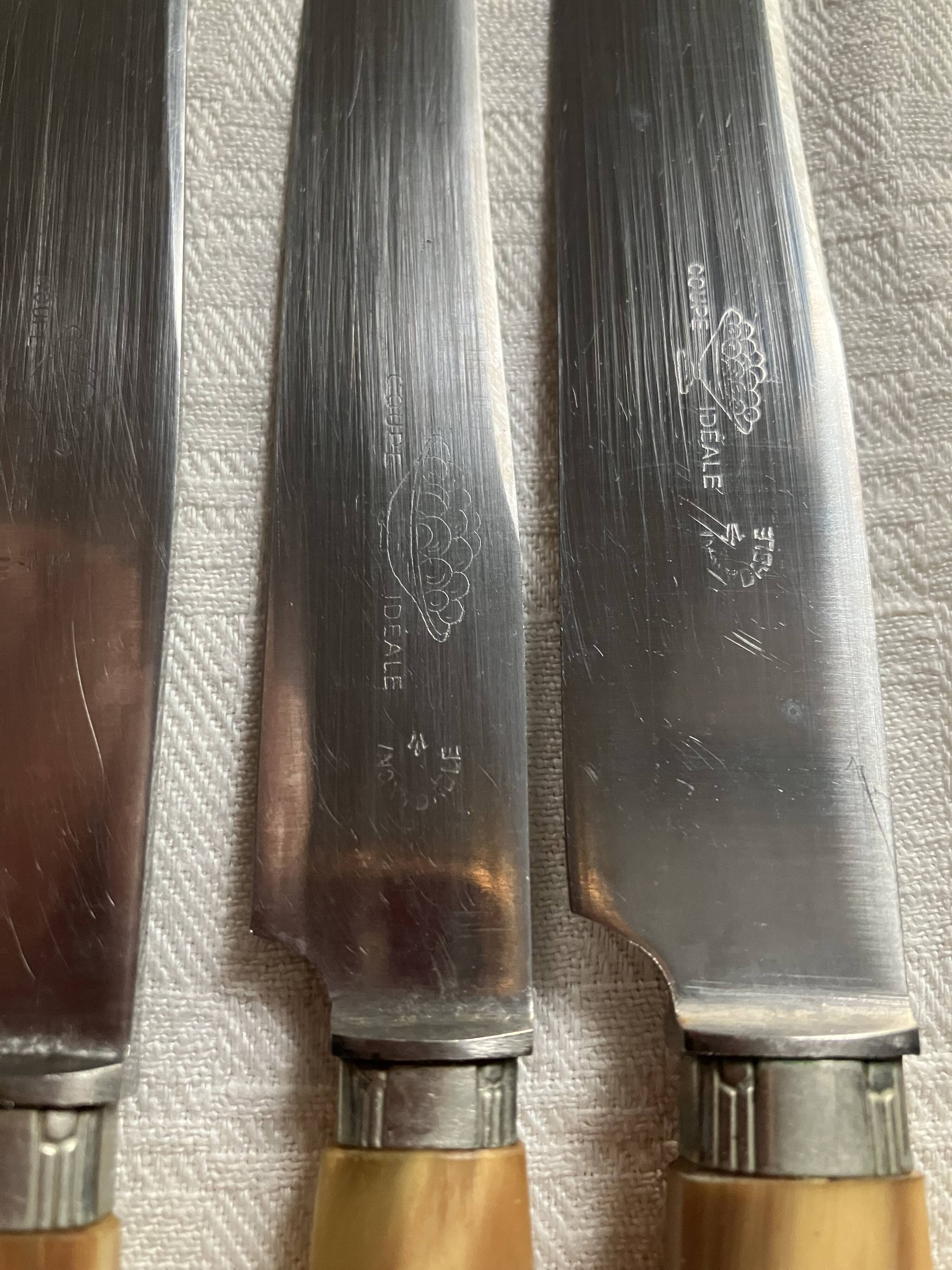Set of 24 horn table knives