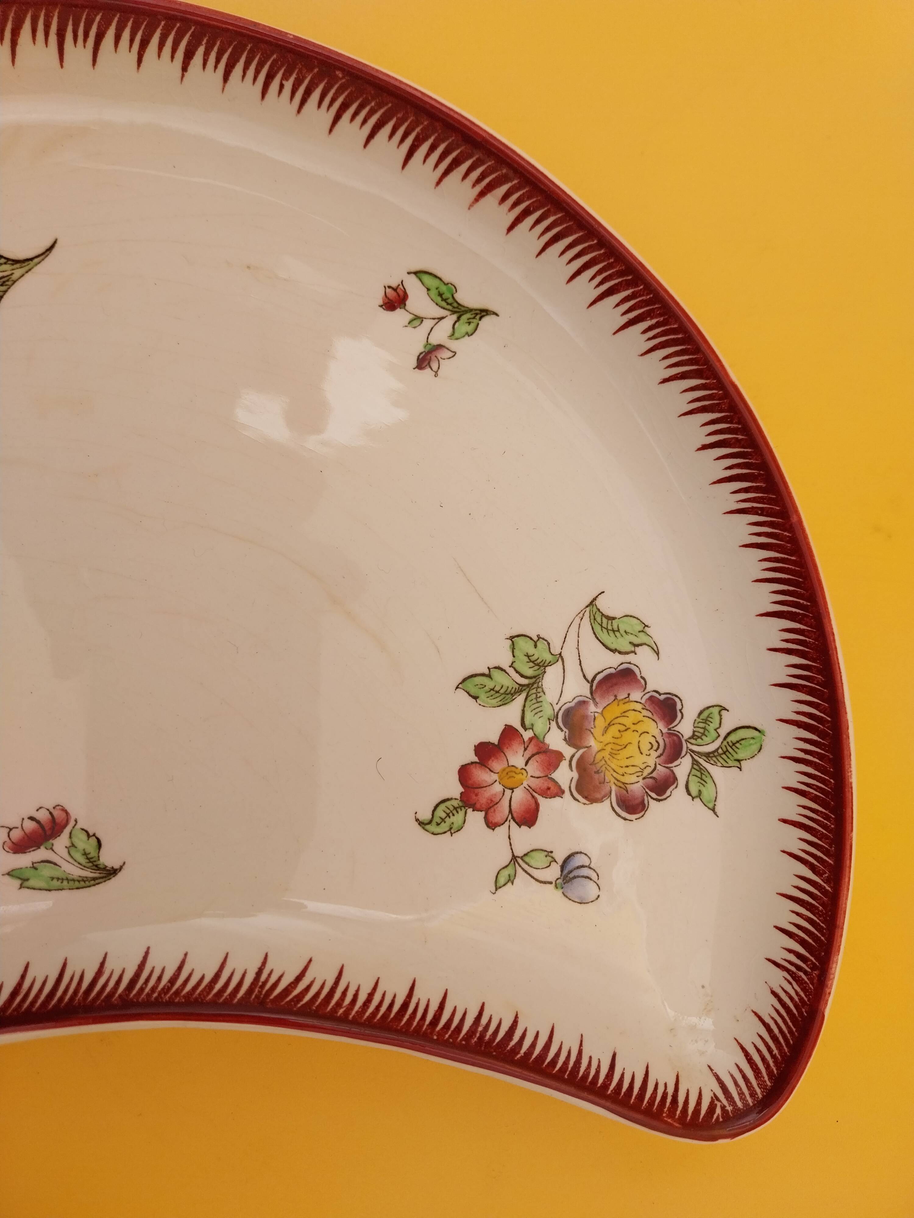 Half-moon plate Strasbourg U&C Sarreguemines