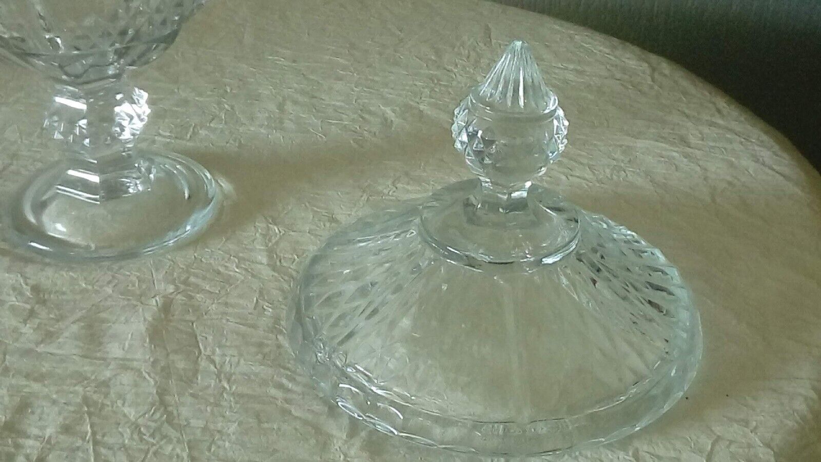 Glass candy box covered pot shower base diamond tip decor