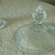 Bonbonnier en verre pot couvert pied douche decor pointe de diamant