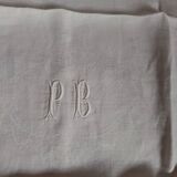 3 small antique tablecloths with embroidered initials PB