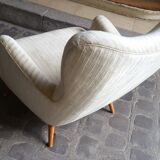 Set of 4 chairs organic wingback chairs of the 50s/60s vintage