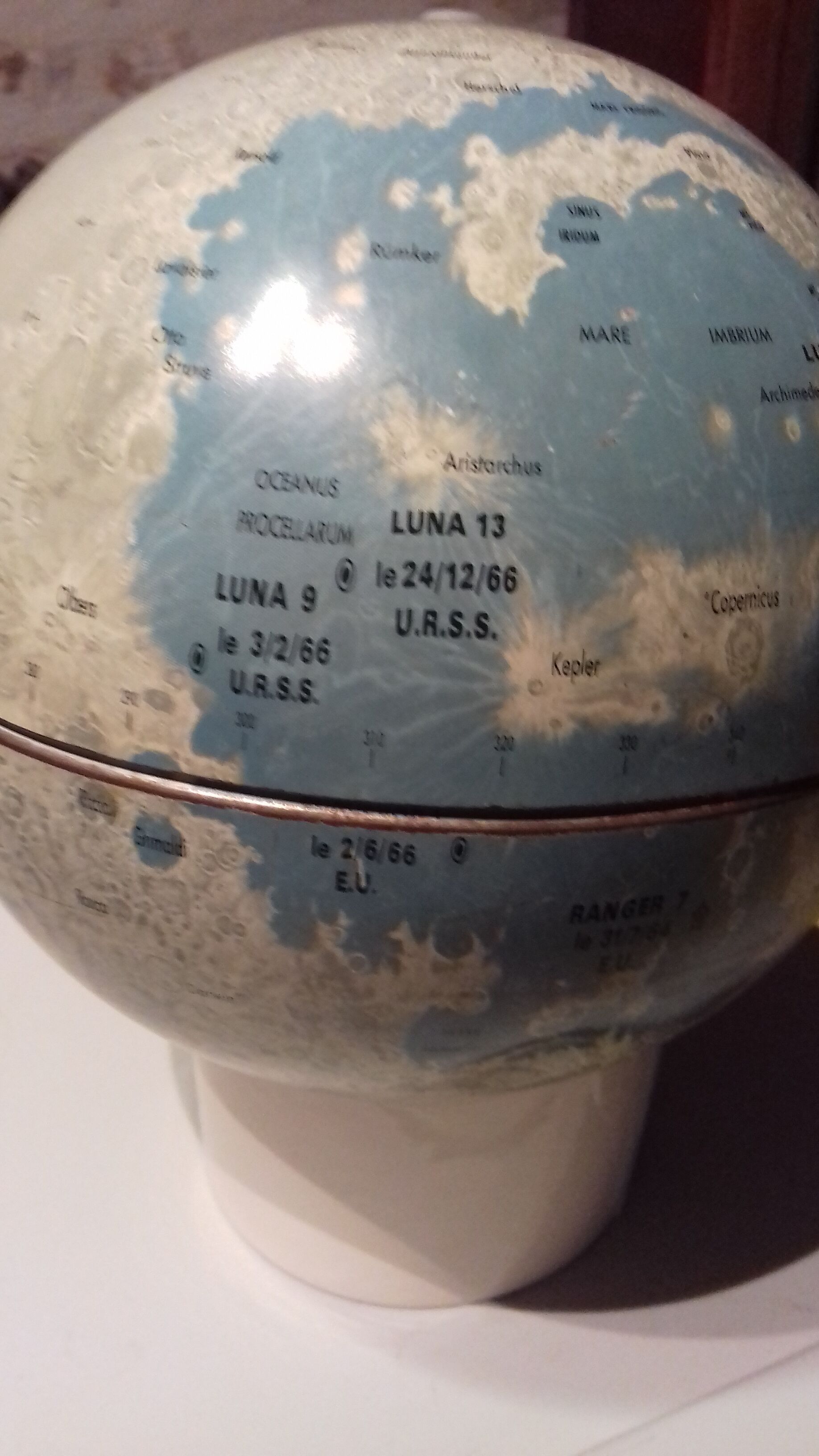 Silver lunar globe vintage 1966