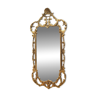 French solid bronze carved mirror from the 1950s.