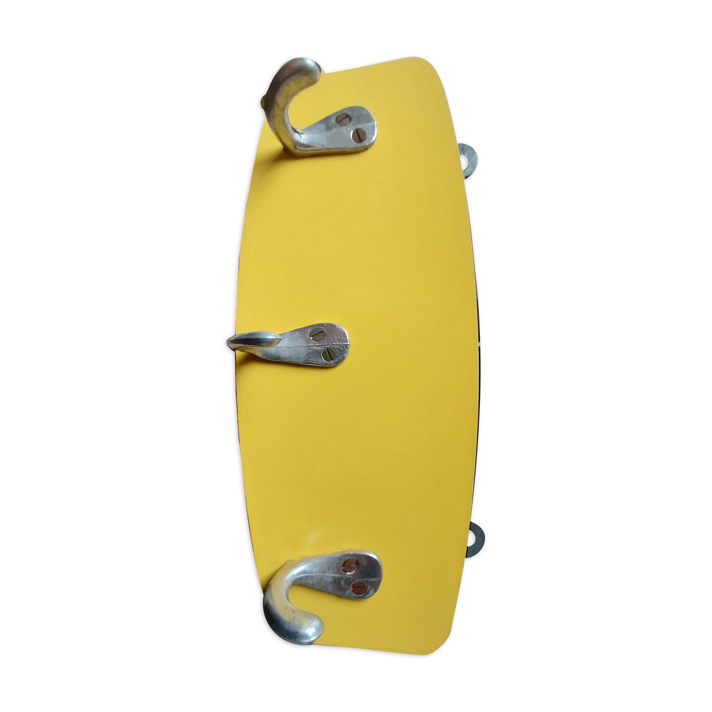 Yellow formica tea towel holder