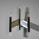 Sciolari Chrome and Brass-plated Wall Lamp, 1970s