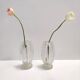 Paire de vases vintage en verre de Murano transparent Bullicante par Ercole Barovier