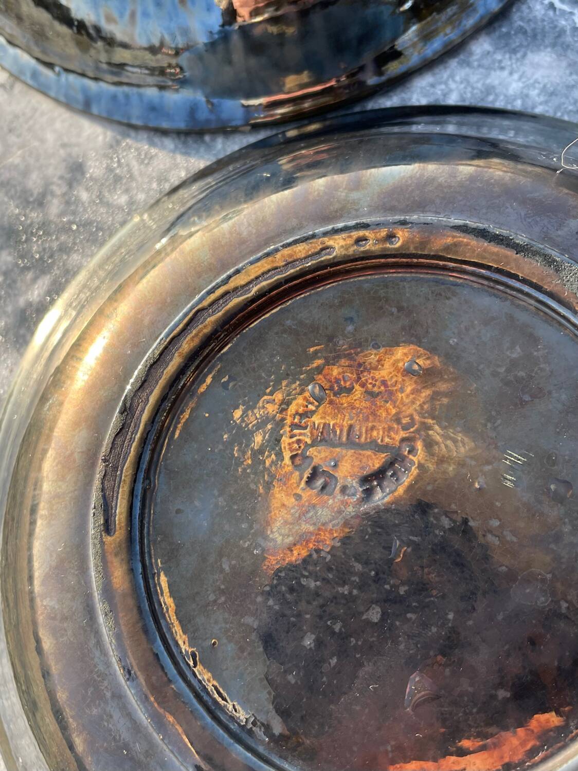 Vallauris service, the pottery of the great oak. Black metal glazed ceramics.