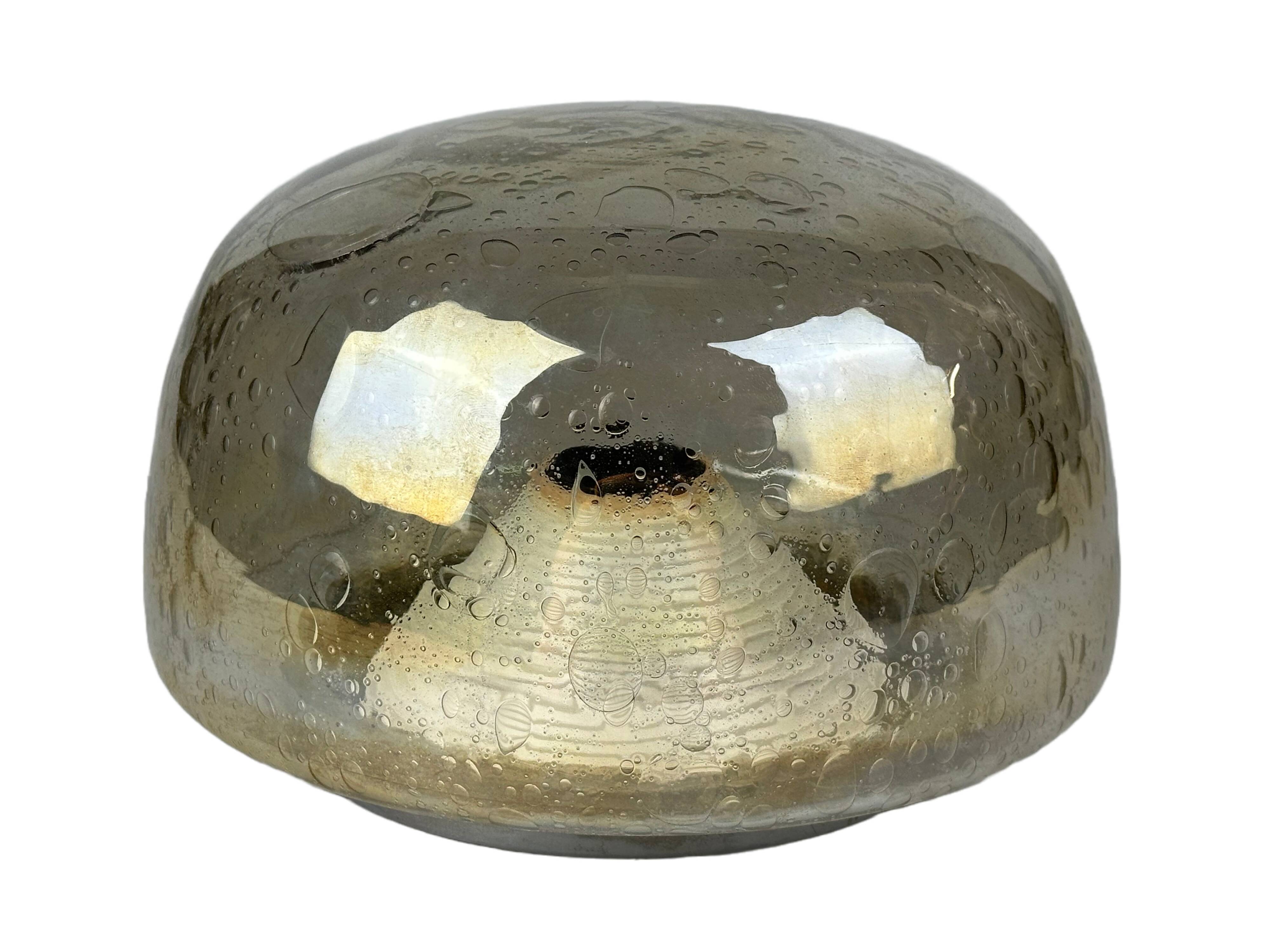 60s 70s ceiling lamp Plafoniere Flush Mount Böhmer Leuchten Germany Glass