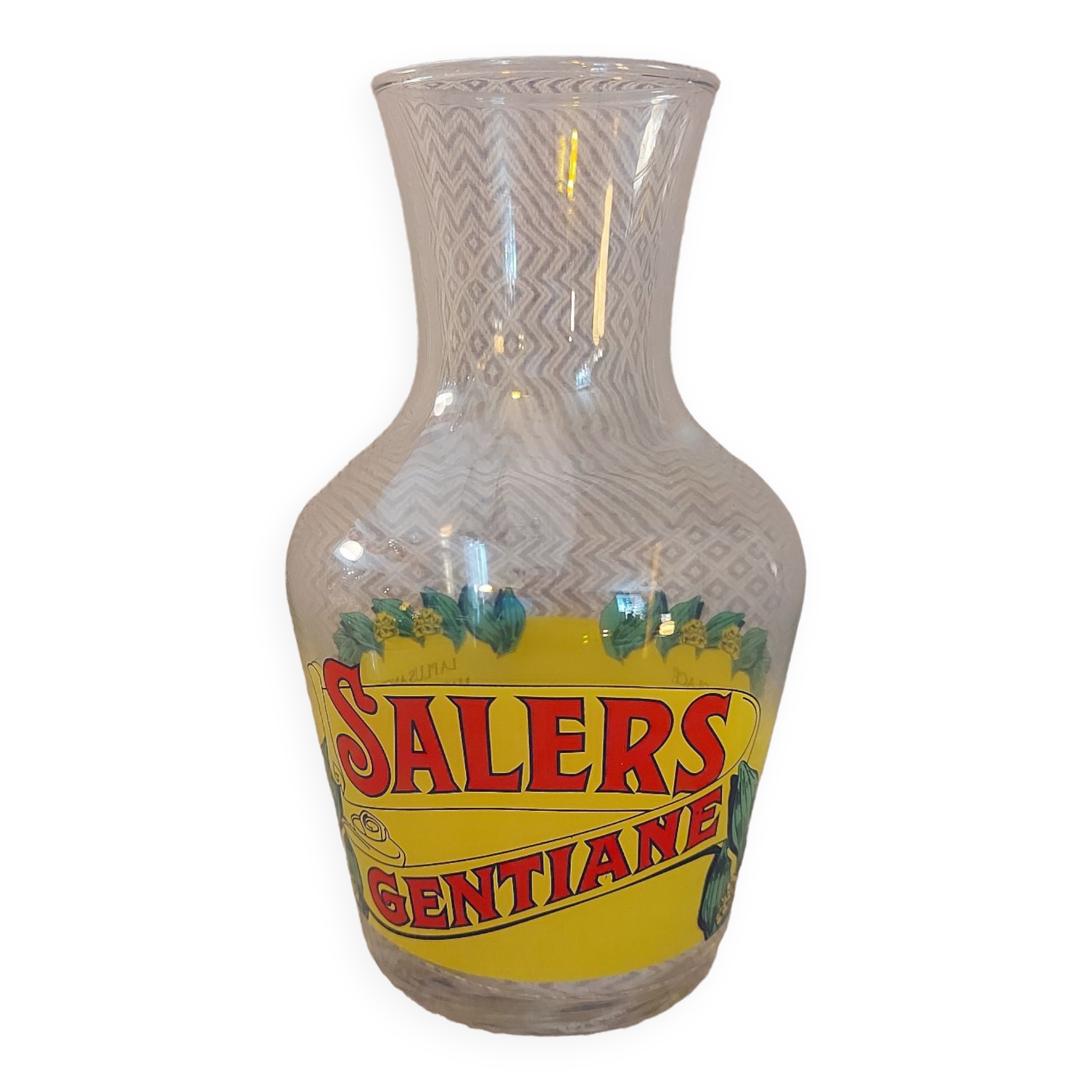 Vintage water decanter Salers Auvergne Cantal Gentian
