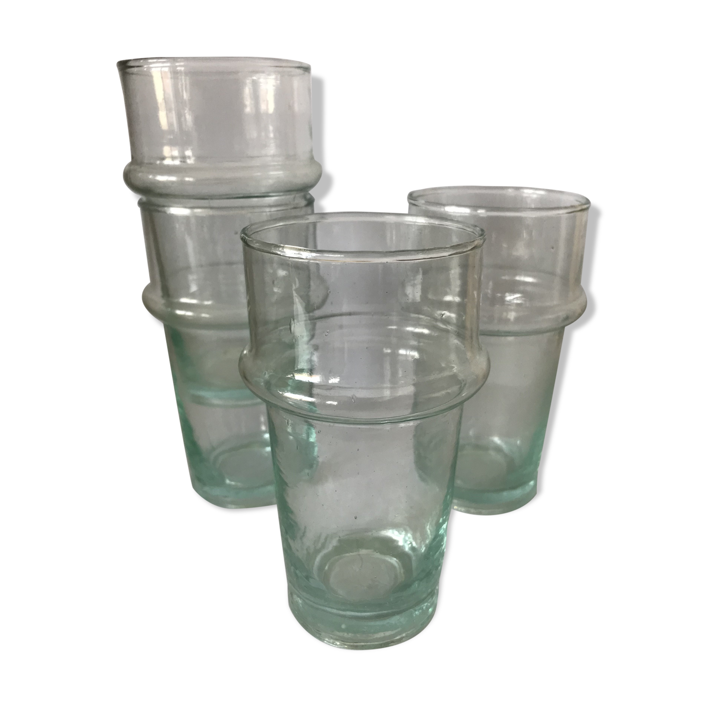 Set of 4 glasses in blown glass