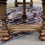 Henri II walnut table from the early 20th century with extensions.