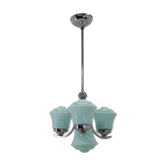Lustre art déco bleu, années 1930