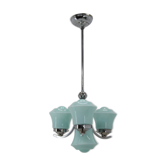 Blue art deco chandelier, 1930s