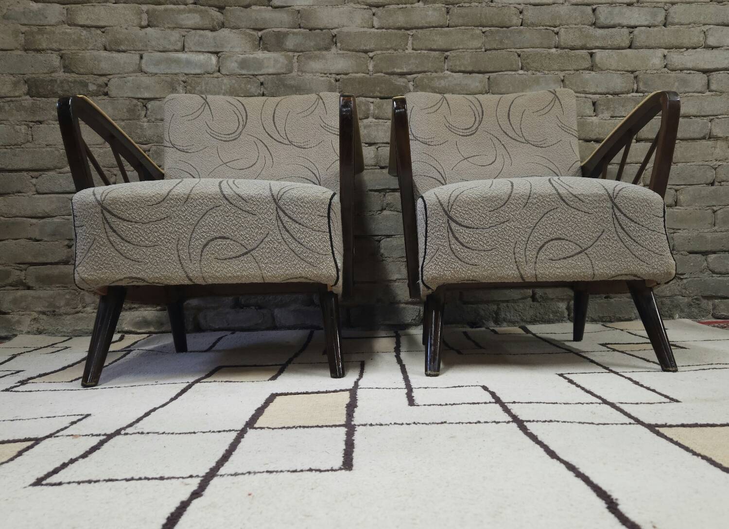 Paire de fauteuils année 50 vintage 