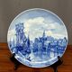 Collection plate Fürstenberg – Emden. Hand-painted cobalt.