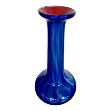 Vase soliflore multicouche bleu, blanc et rouge