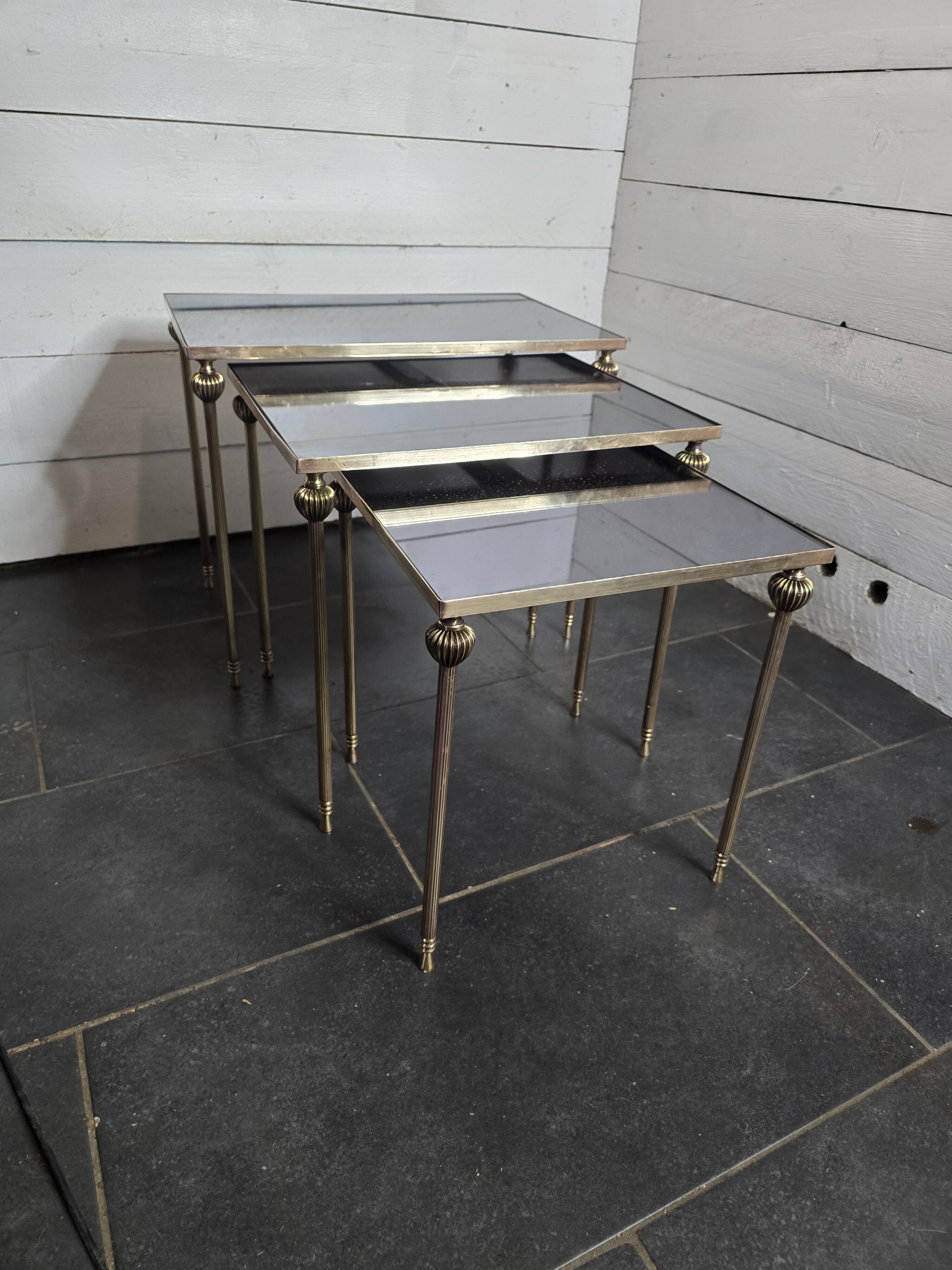 Vintage brass nesting table from the 60s