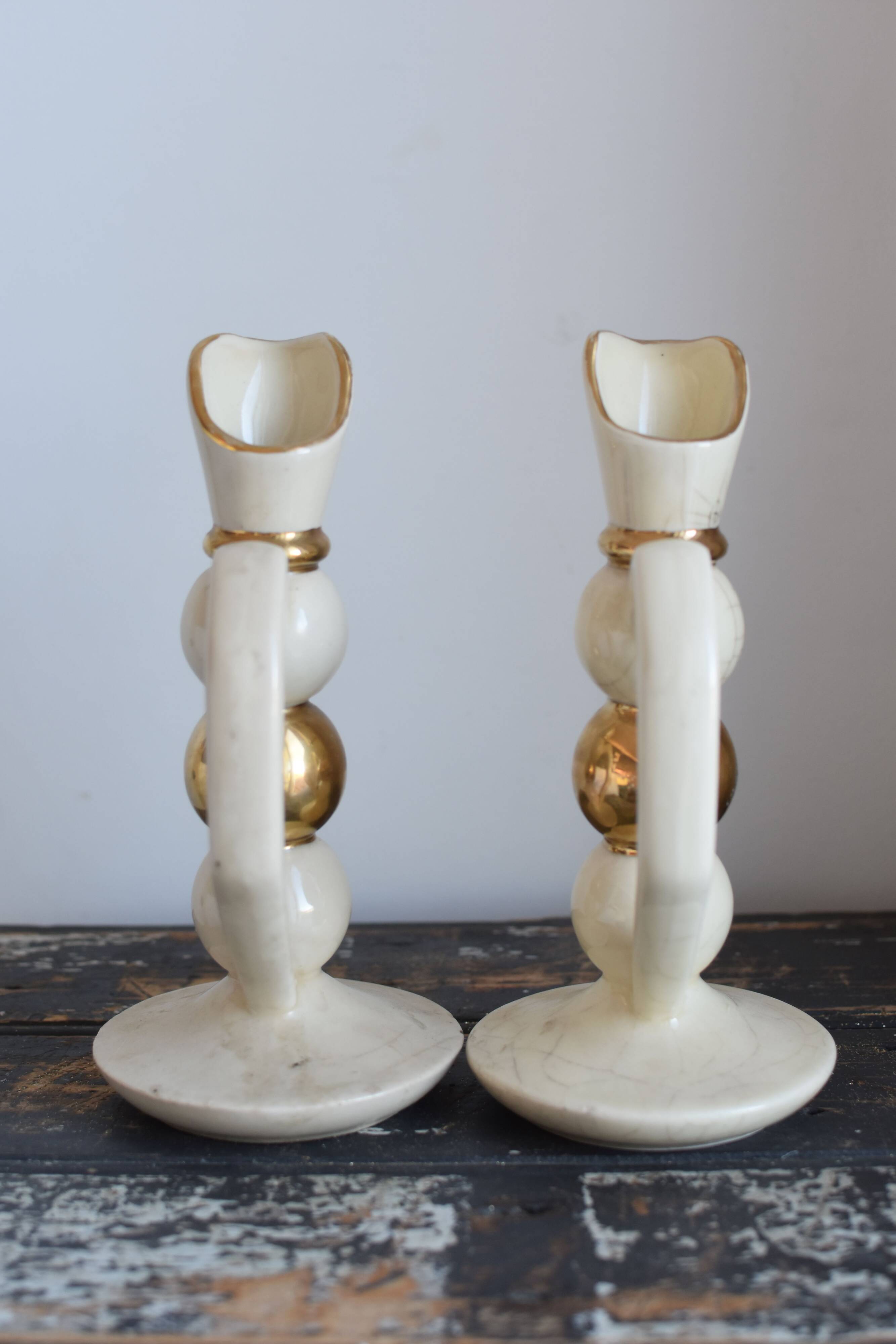 Pair of designer candle holders
