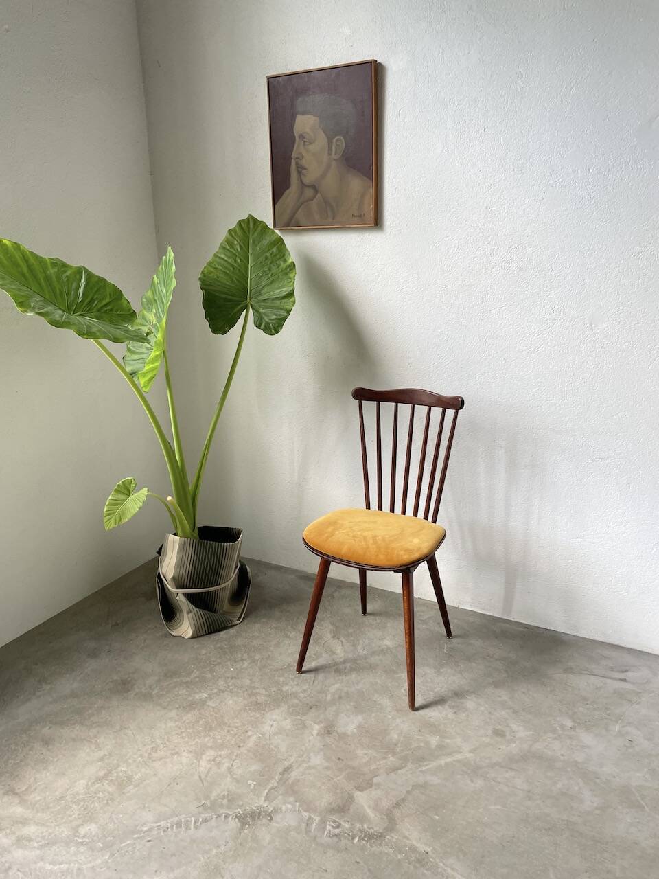 Baumann “Minuet” chair with yellow seat