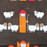 Södahl 1960s jute table runner, Nativity scene