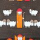 Södahl 1960s jute table runner, Nativity scene