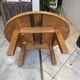 Round coffee table, oak wood, solid oak, 1950.