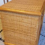 Pair of rattan bedside tables
