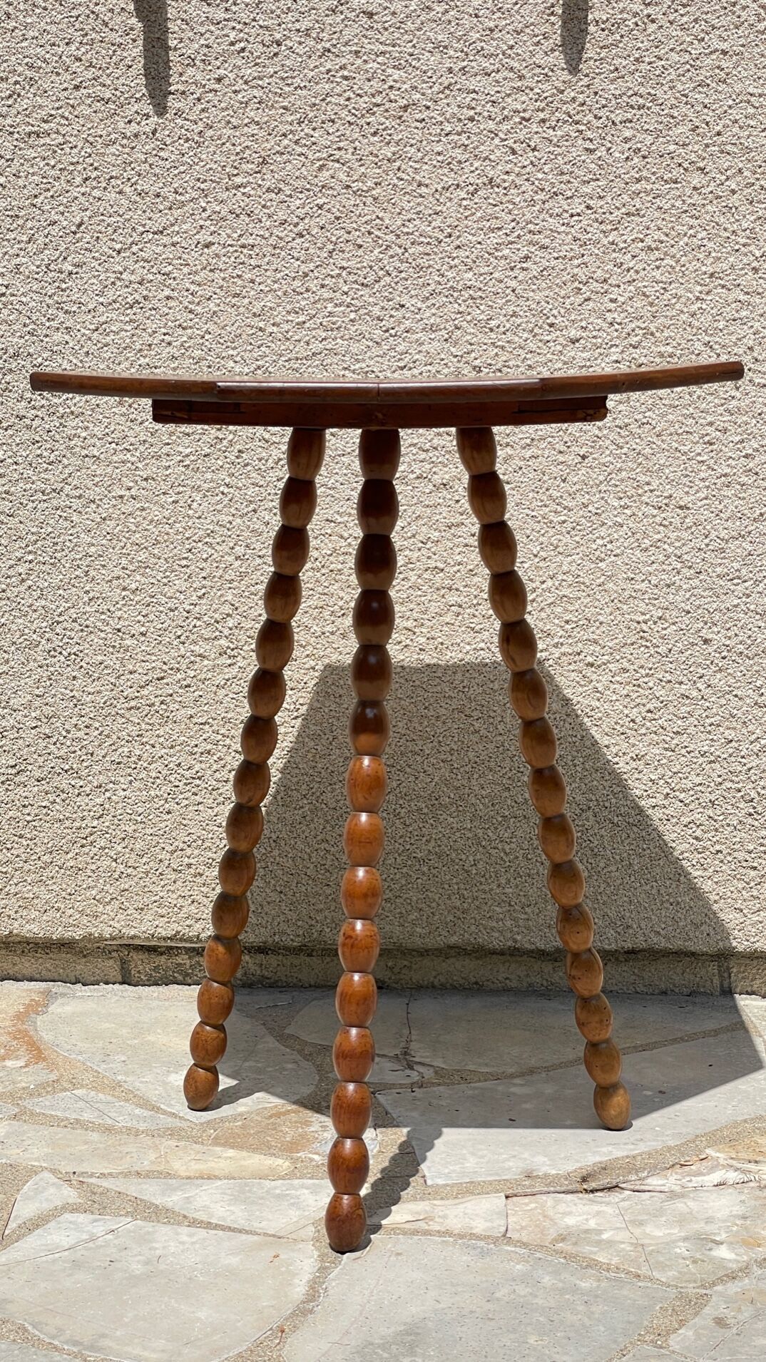 Table old legs tripod and turned wood