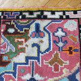 1960s Wool Rug with Vibrant Geometric Abstract Pattern