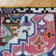 1960s Wool Rug with Vibrant Geometric Abstract Pattern