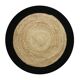 Tapis jute et coton rond noir beige 160 cm