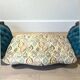 A Louis XV style chaise longue in dark blue and grey carved beech wood