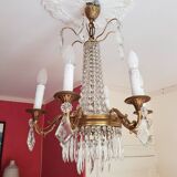 6-light hot air balloon chandelier with crystal pendants, late 19th century