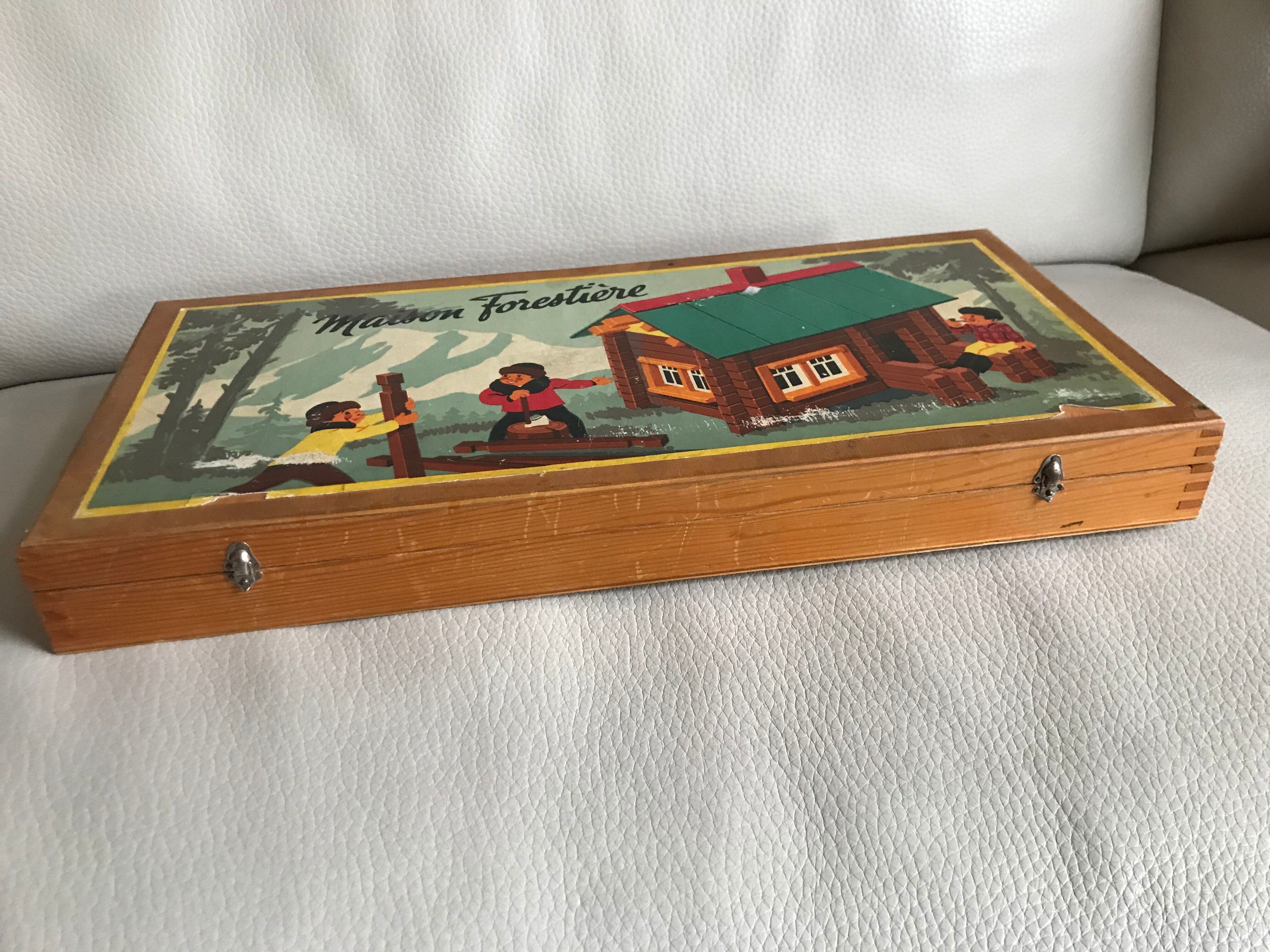 Vintage wooden construction game "Forest House" Jura Game