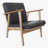 Fauteuil danois en teck et chêne du milieu du siècle, années 1950