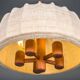 Scandinavian modern adjustable teak & wool pendant lamp from Domus, 1960s
