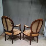 Pair of Louis XVI medallion armchairs