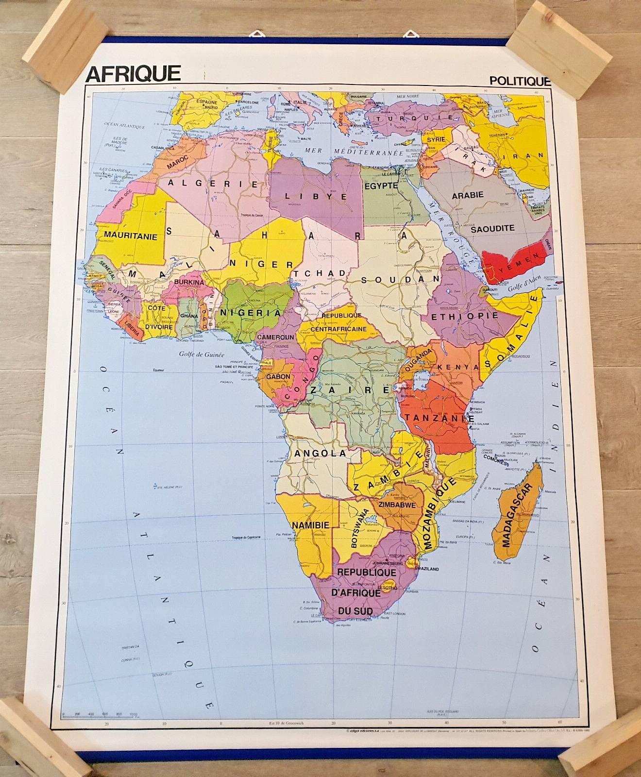 School wall poster Africa physical/political 140 cm x 97 cm brand soral