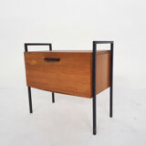 Teak and minimalistic metal sewing box, The Netherlands 1960's