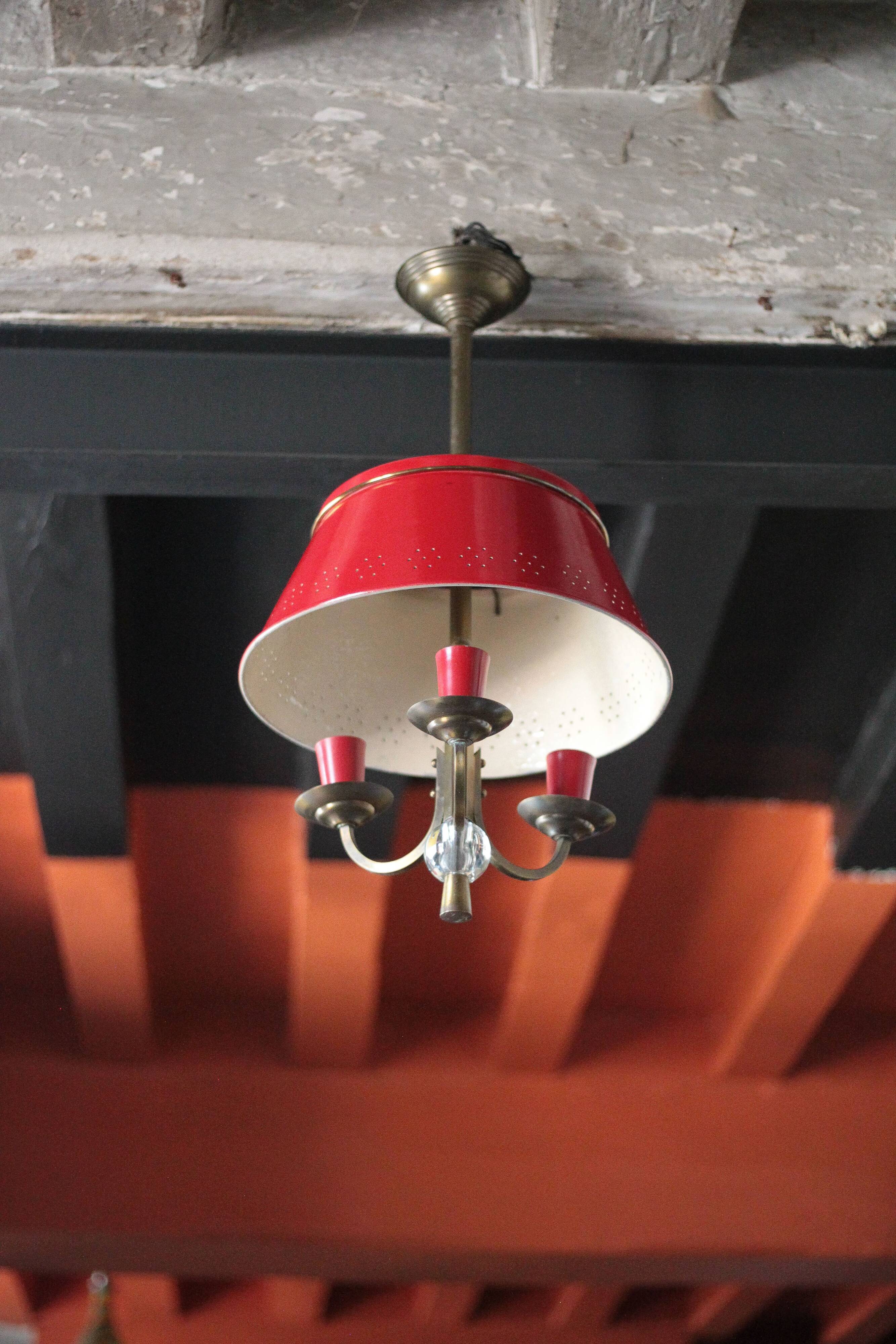 Suspension hot water bottle 3 lights, ceiling lamp, chandelier, vintage ceiling light
